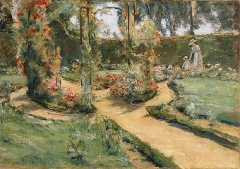 Max Liebermann The Rose Garden in Wannsee with the Artist-s Daughter and Granddaughter China oil painting art